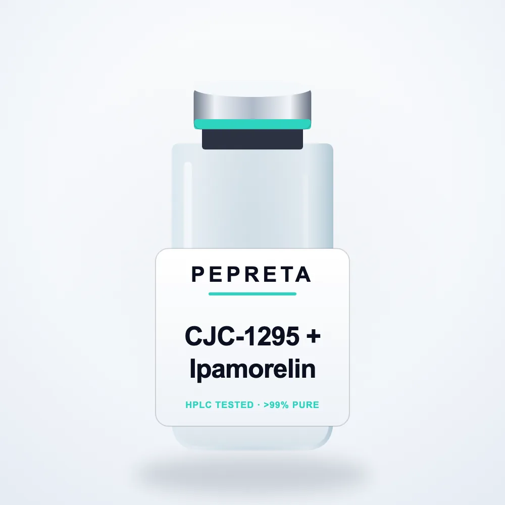 CJC-1295 (No DAC) + Ipamorelin research peptide vial