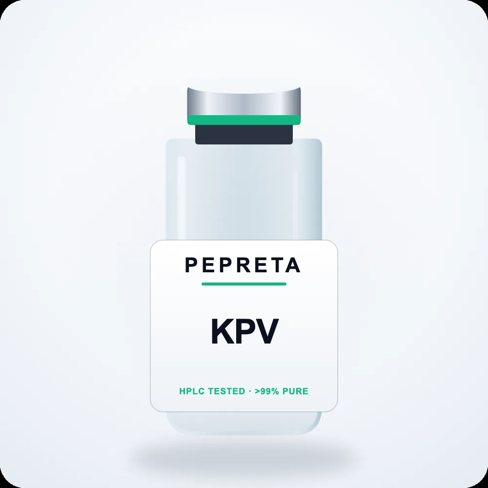 KPV (Lysine-Proline-Valine) research peptide vial