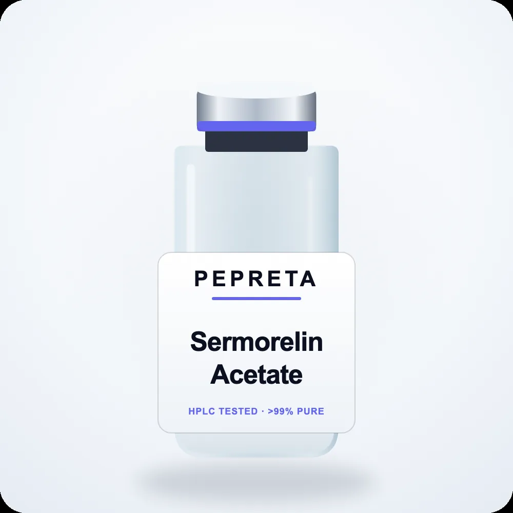 Sermorelin Acetate research peptide vial